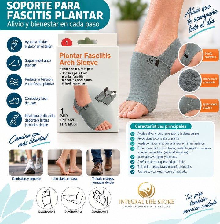 SOPORTE PARA FASCITIS PLANTAR Y ARCO DEL PIE – 1 PAR