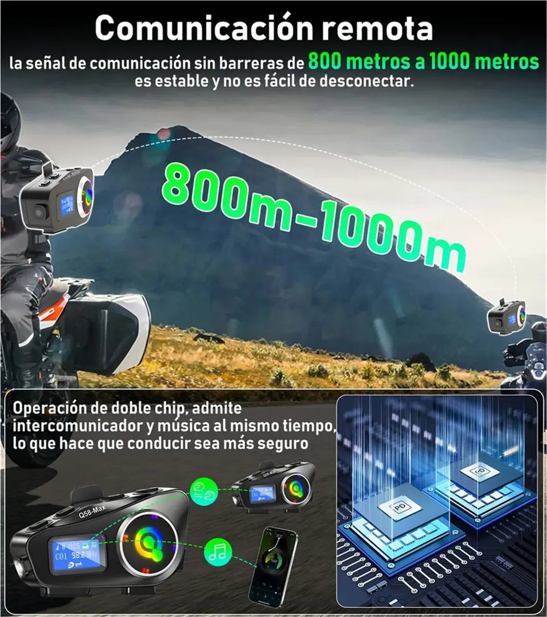 MotoMedia Link Pro: Tu intercomunicador inteligente con pantalla LCD y Uudio Mezclado
