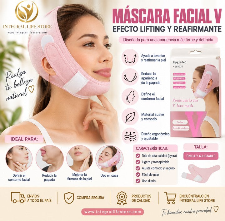 MÁSCARA FACIAL V DE LYCRA – SOPORTE Y MOLDEADO FACIAL
