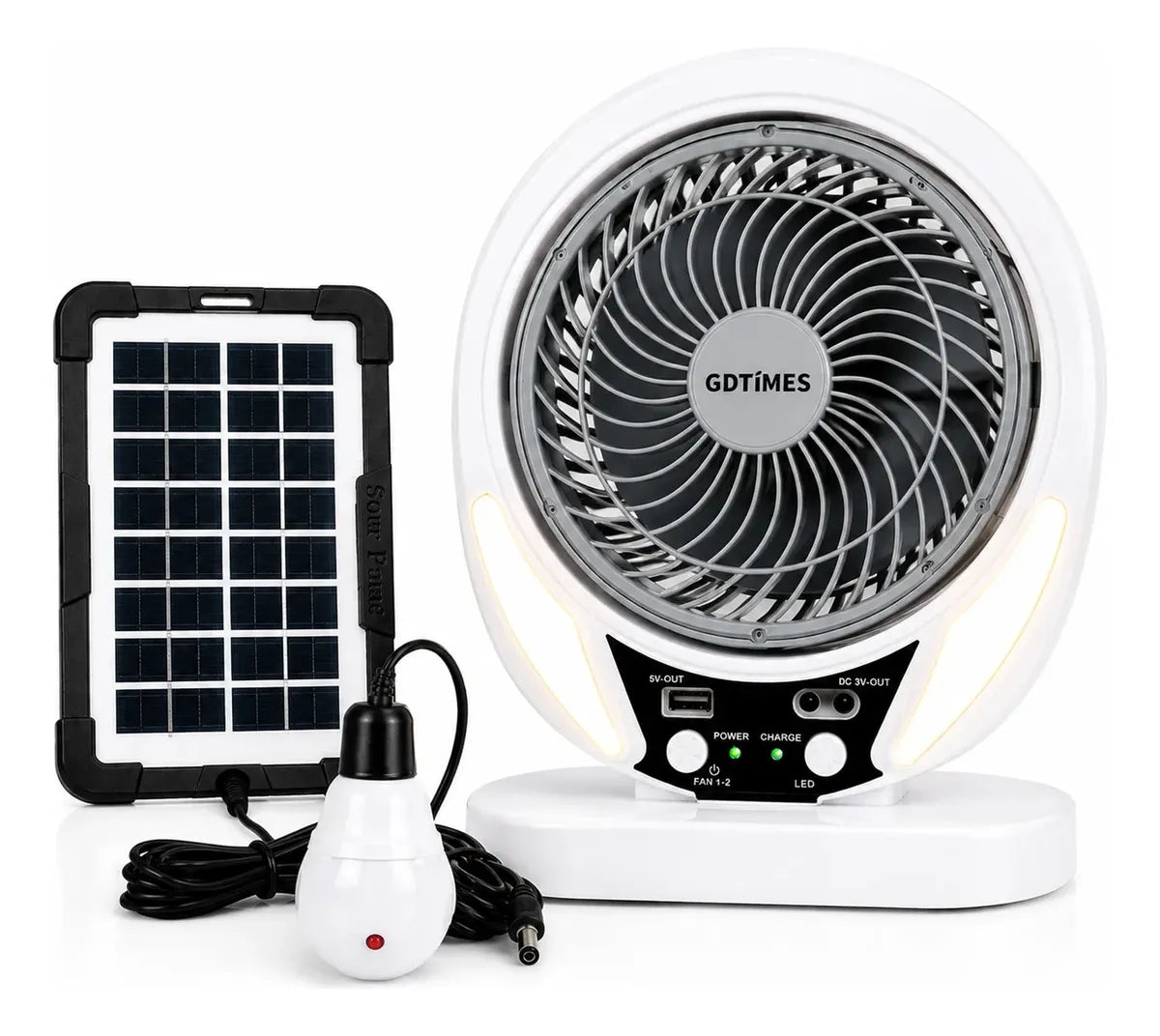 Ventilador Portátil 8 Pulgadas  Solar-Multifuncional