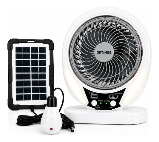 Ventilador Portátil 8 Pulgadas  Solar-Multifuncional