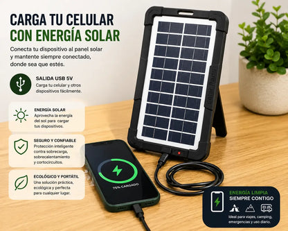 Ventilador Portátil 8 Pulgadas  Solar-Multifuncional