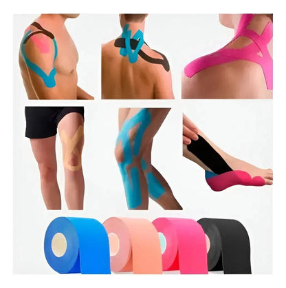 KineticShield: Protección invisible para tus músculos y articulaciones-La cinta de kinesiología 100% original de nivel profesional. Impermeable, transpirable y diseñada para proteger tus articulaciones hasta por 3 días.
