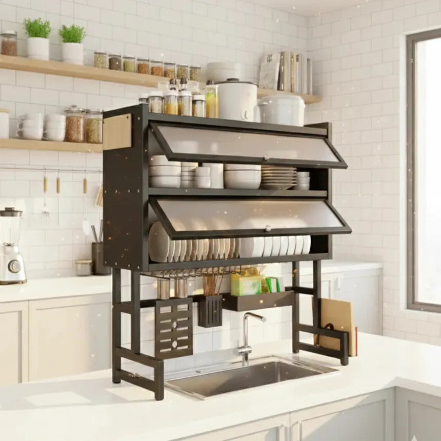 KitchOrganiza: Estabilidad total, orden perfecto, El escurridor inteligente de 2 niveles. Acero inoxidable, estabilidad con ventosas y orden total en segundos.