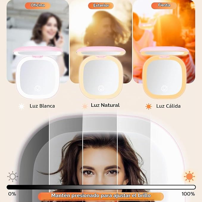 FocusGlow Espejo: El aumento ideal para un  rostro impecable en segundos.