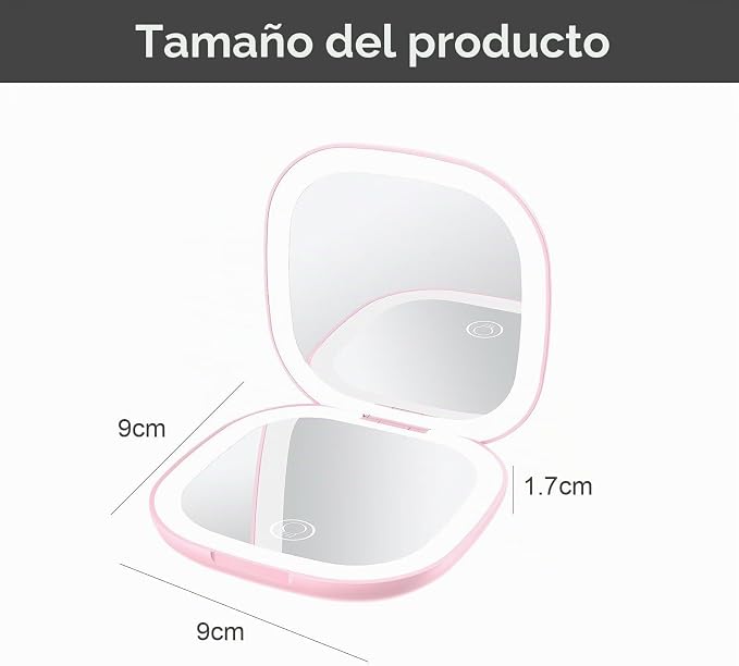 FocusGlow Espejo: El aumento ideal para un  rostro impecable en segundos.