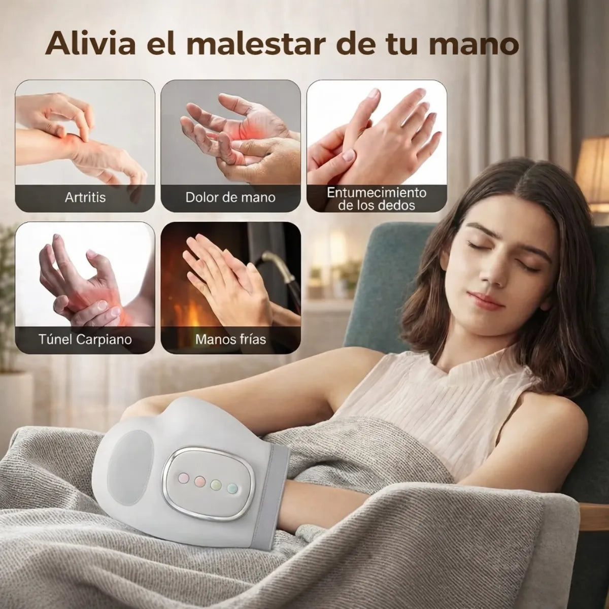 Masajeador Manos -Airbag Calor - Guante