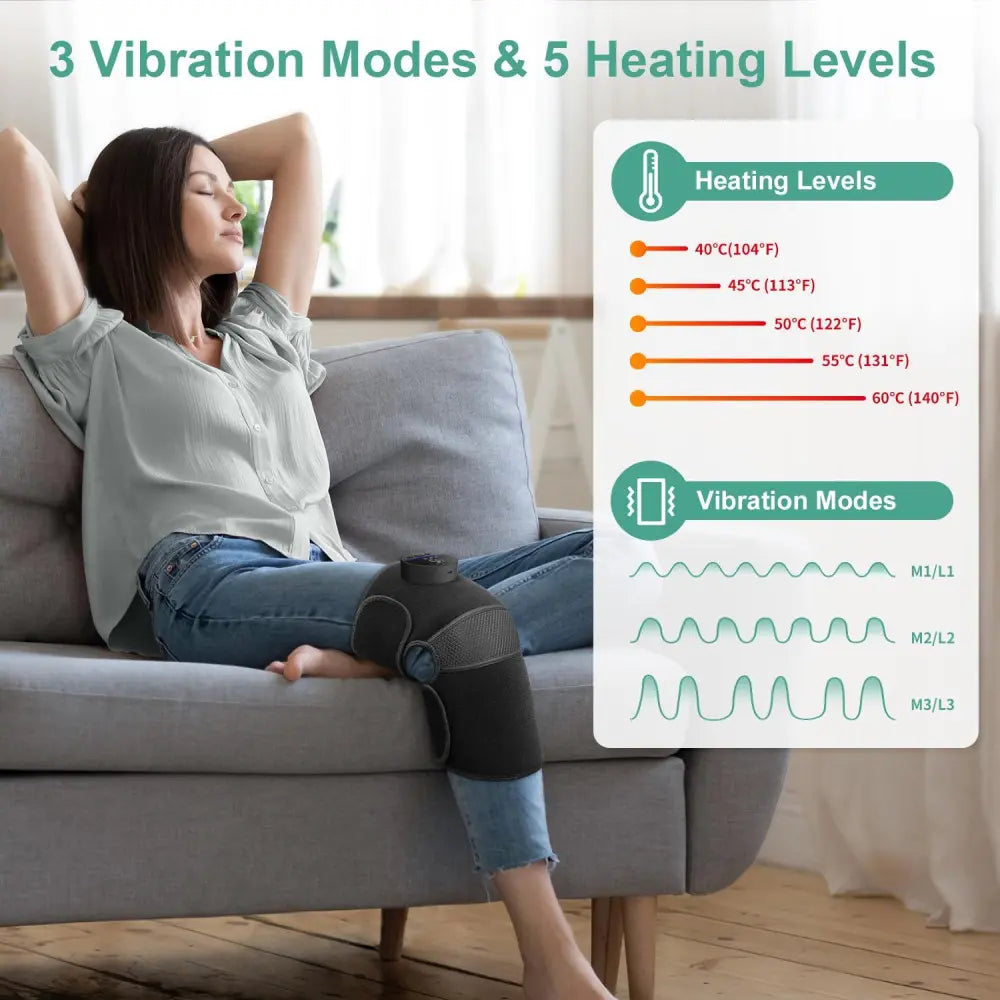 FlexGo Pro: Calor y masaje profundo donde más lo necesitas, El masajeador térmico articulado 100 % original. 5 niveles de calor, 3 modos de vibración y diseño ergonómico adaptable para rodillas, hombros y codos.