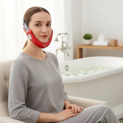 V-FaceGo: Define tu rostro, eleva tu belleza. El original. El reductor de papada inteligente 100% original. Terapia LED, microcorrientes EMS y control remoto para un perfil perfecto.