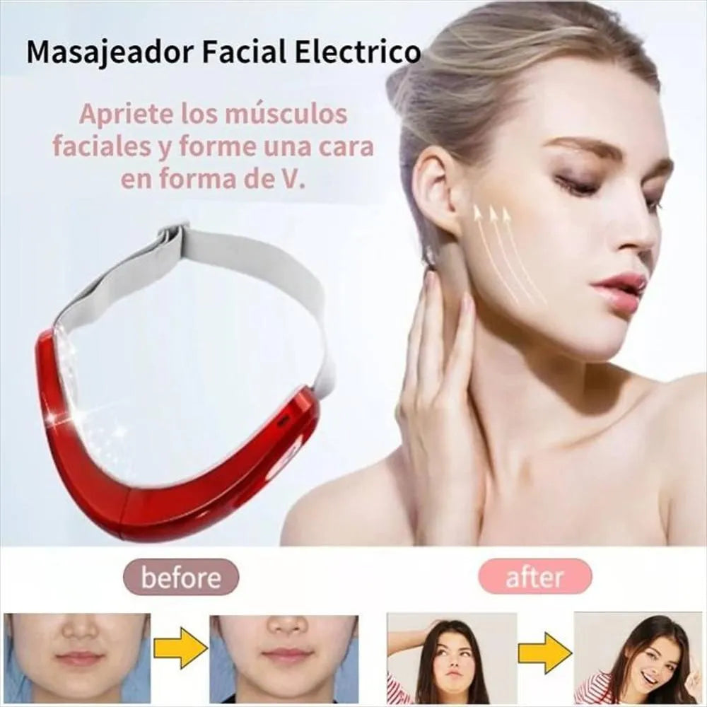V-FaceGo: Define tu rostro, eleva tu belleza. El original. El reductor de papada inteligente 100% original. Terapia LED, microcorrientes EMS y control remoto para un perfil perfecto.